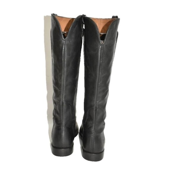 $450 FRYE Paige Tall Riding KNEE Boot LAYERED SHAFT LEATHER BLACK 7 (MG29) - Picture 6 of 8